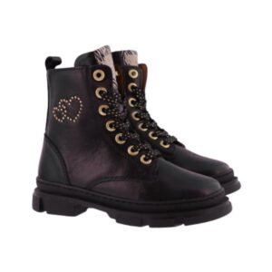 Develab kinderschoenen 47092 Zwart veterboots