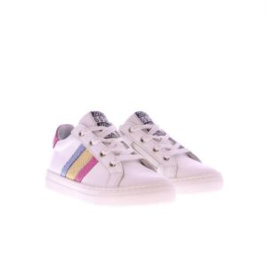 GiGa kinderschoenen lage witte sneaker met kleur