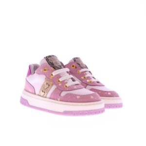 Develab kinderschoenen 47120 lage wit roze sneakers