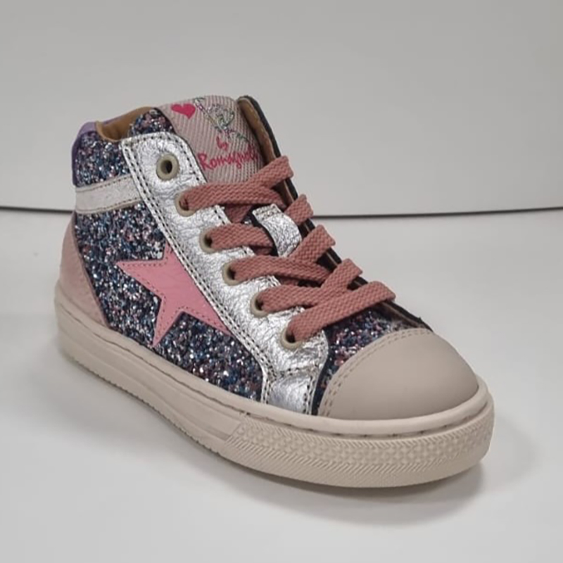 Romagnoli zilveren meisjes sneaker met roze ster 9557F050