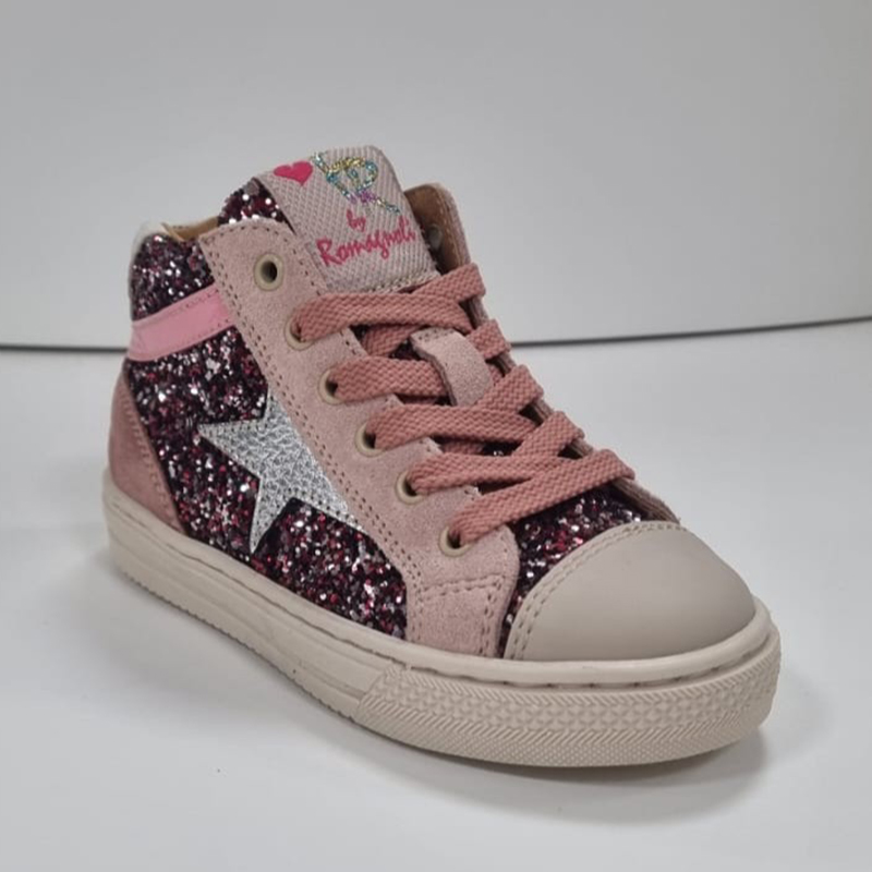 Romagnoli roze meisjes sneaker glitter 9557F052