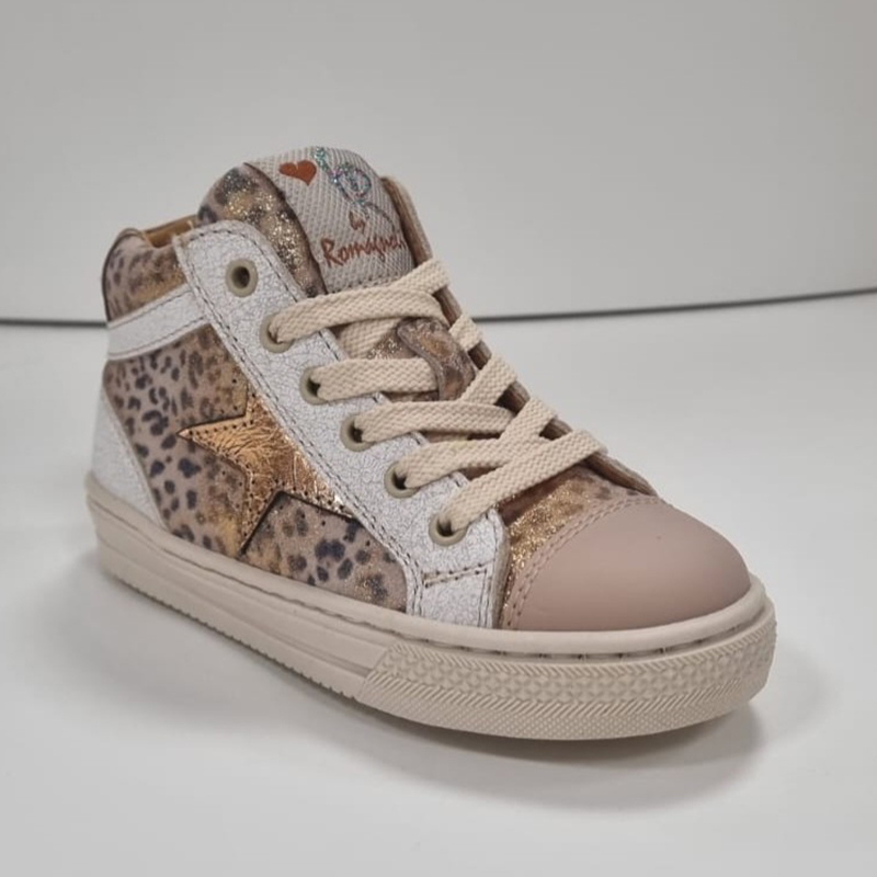Romagnoli meisjes sneaker panterprint goud 9557F066