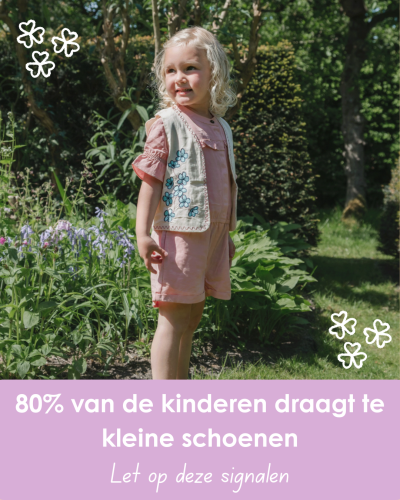 kinderen dragen te kleine schoenen